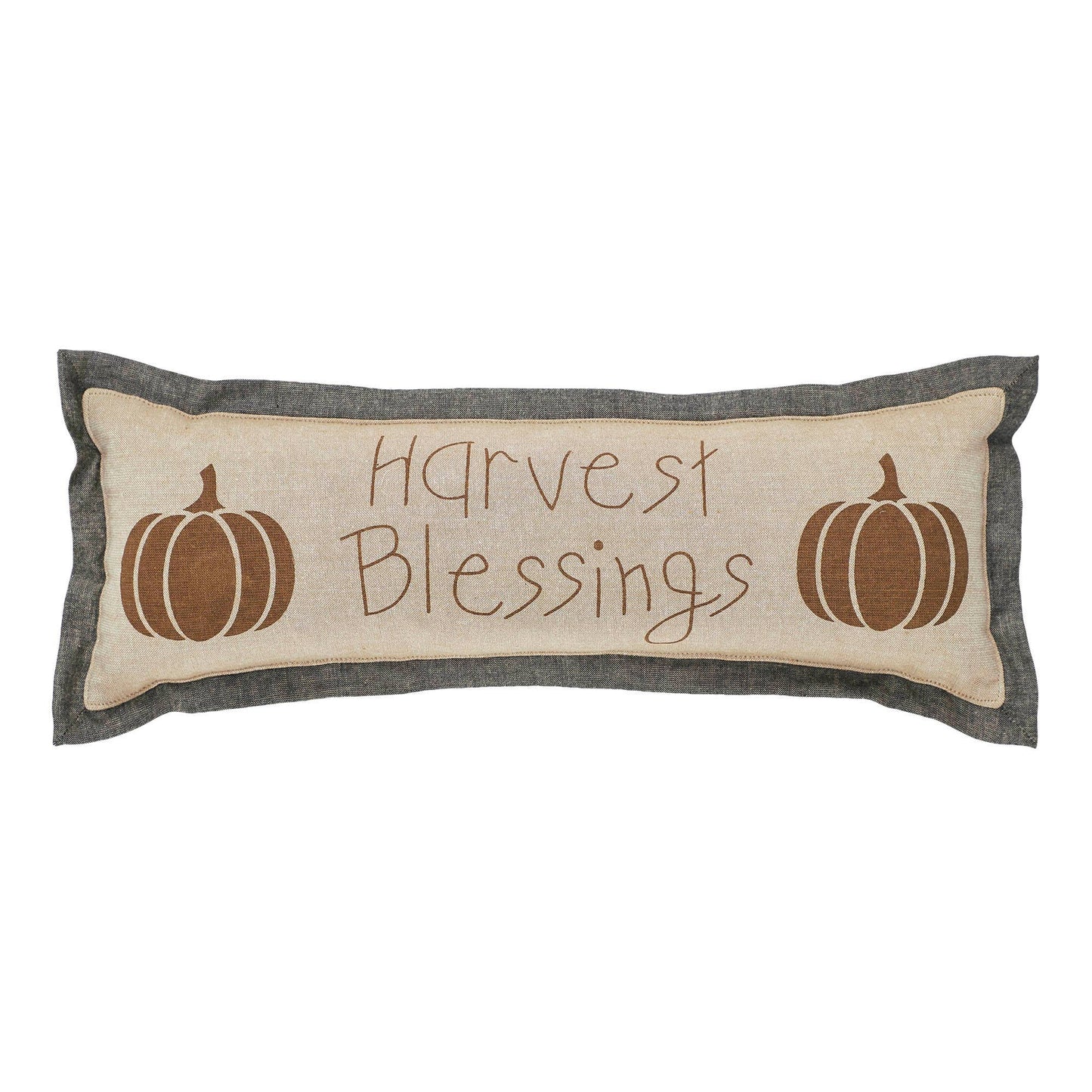 Harvest Blessings Pumpkin Pillow 5x15