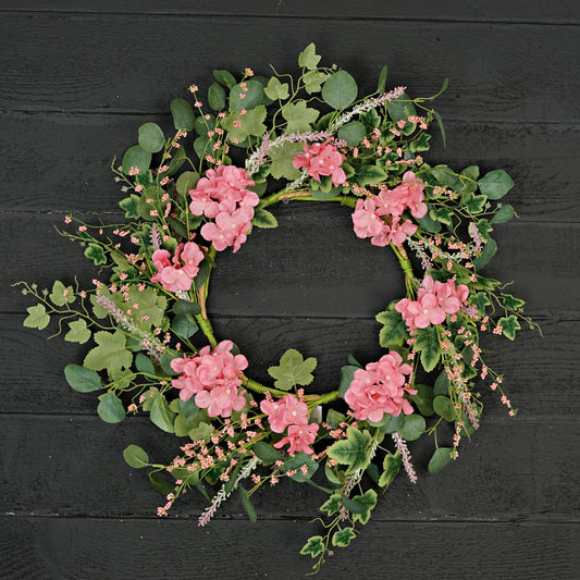 35630-24in Wreath-Pink Hydrangea Garden