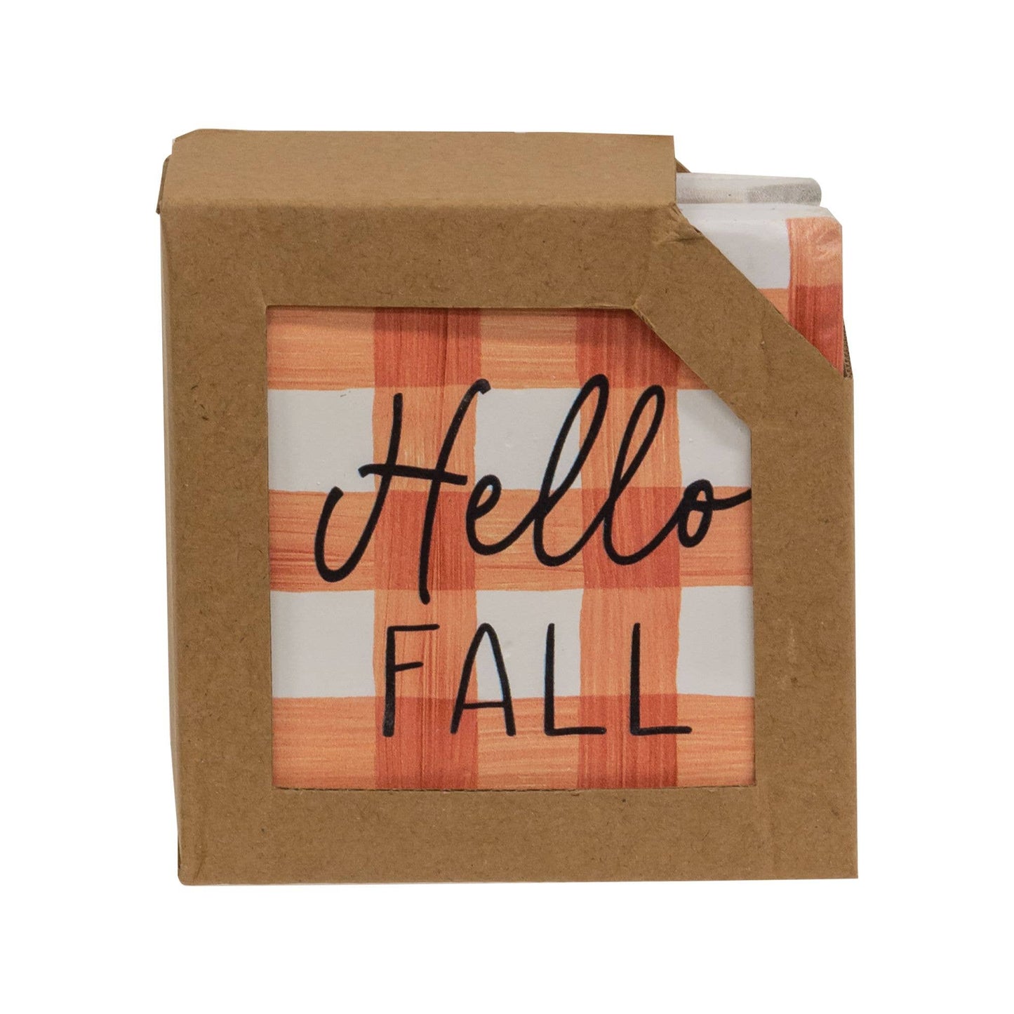 Set/4, Fall Gingham Resin Coasters